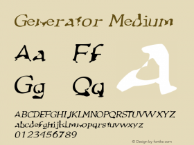 Generator Medium Version 001.000 Font Sample