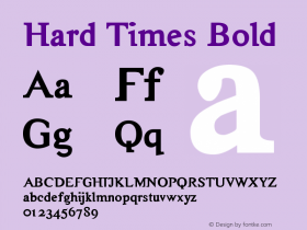 Hard Times Bold Version 001.000 Font Sample