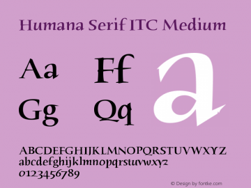 Humana Serif ITC Medium Version 005.000图片样张