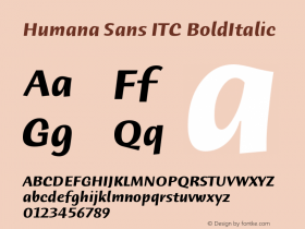 Humana Sans ITC BoldItalic Version 005.000图片样张