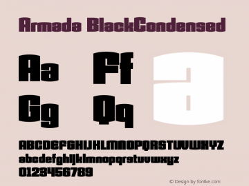 Armada BlackCondensed Version 001.000 Font Sample