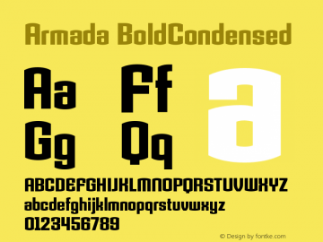 Armada BoldCondensed Version 001.000 Font Sample