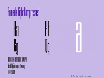 Armada LightCompressed Version 001.000 Font Sample