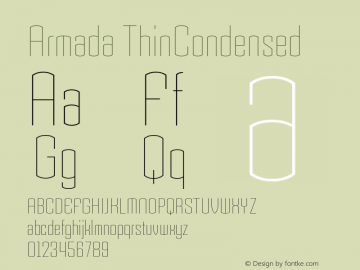 Armada ThinCondensed Version 001.000 Font Sample