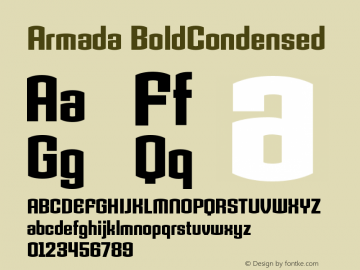 Armada BoldCondensed Version 001.000 Font Sample