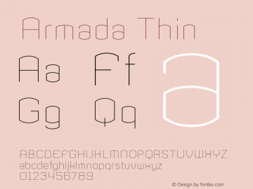 Armada Thin Version 001.000 Font Sample