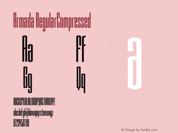 Armada RegularCompressed Version 001.000 Font Sample