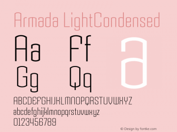 Armada LightCondensed Version 001.000 Font Sample