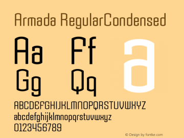 Armada RegularCondensed Version 001.000 Font Sample