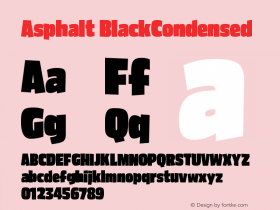 Asphalt BlackCondensed Version 001.000 Font Sample