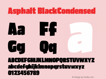 Asphalt BlackCondensed Version 001.000 Font Sample