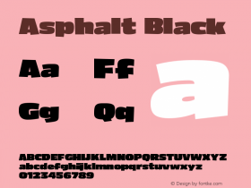 Asphalt Black Version 001.000 Font Sample