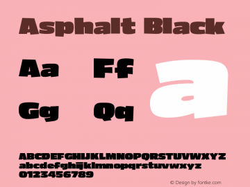 Asphalt Black Version 001.000 Font Sample