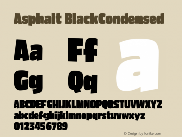 Asphalt BlackCondensed Version 001.000 Font Sample