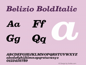 Belizio BoldItalic Version 001.000图片样张