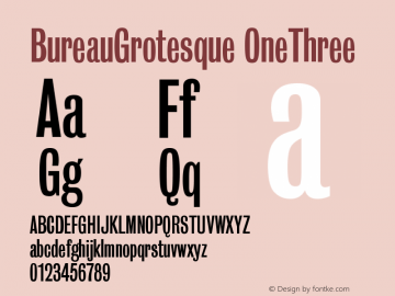 BureauGrotesque OneThree Version 001.000 Font Sample