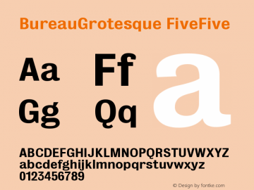BureauGrotesque FiveFive Version 001.000 Font Sample