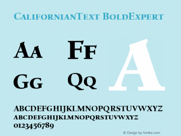 CalifornianText BoldExpert Version 001.000 Font Sample