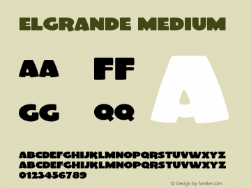 ElGrande Medium Version 001.000 Font Sample