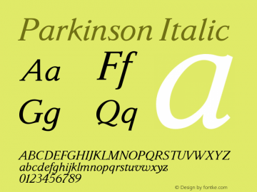 Parkinson Italic Version 001.000图片样张