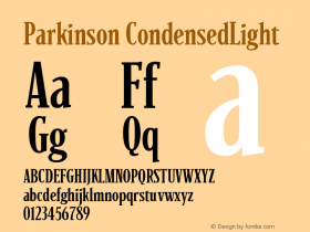 Parkinson CondensedLight Version 001.000图片样张