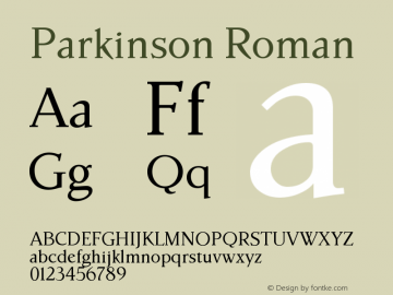 Parkinson Roman Version 001.000 Font Sample