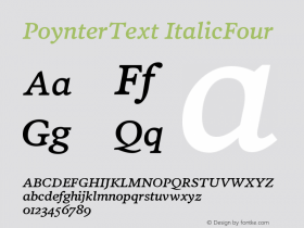 PoynterText ItalicFour Version 001.000 Font Sample