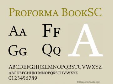 Proforma BookSC Version 001.000 Font Sample