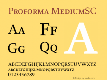 Proforma MediumSC Version 001.000 Font Sample