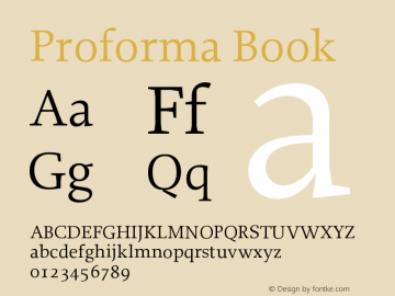 Proforma Book Version 001.000 Font Sample