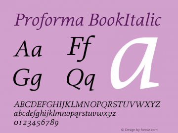 Proforma BookItalic Version 001.000图片样张