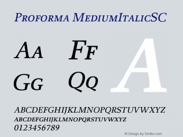 Proforma MediumItalicSC Version 001.000图片样张