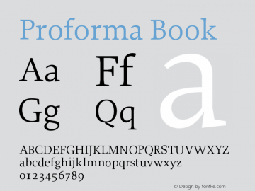 Proforma Book Version 001.000 Font Sample