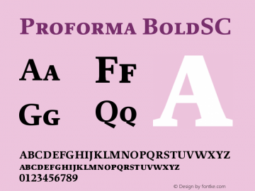 Proforma BoldSC Version 001.000 Font Sample
