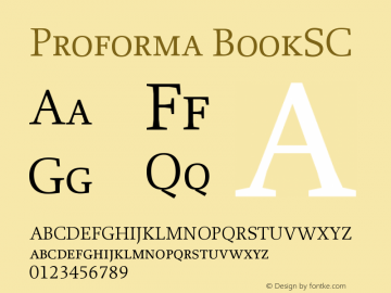 Proforma BookSC Version 001.000 Font Sample