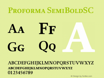 Proforma SemiBoldSC Version 001.000 Font Sample