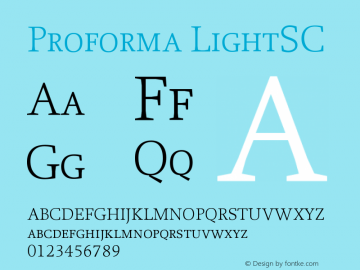 Proforma LightSC Version 001.000 Font Sample