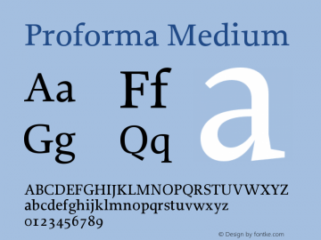Proforma Medium Version 001.000 Font Sample
