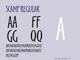 Scamp Regular Version 001.000 Font Sample