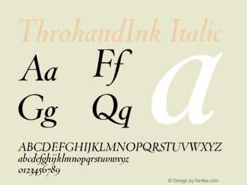 ThrohandInk字体,ThrohandInk-Italic字体|