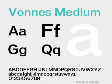 Vonnes Medium Version 001.000 Font Sample