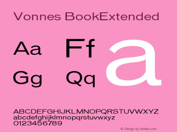 Vonnes BookExtended Version 001.000 Font Sample