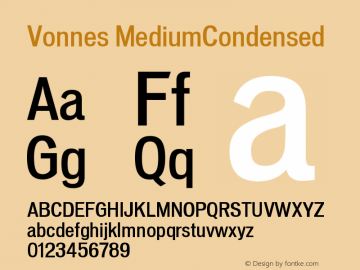 Vonnes MediumCondensed Version 001.000图片样张