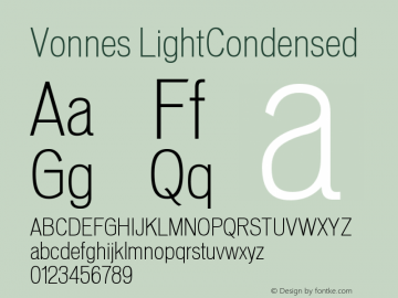 Vonnes LightCondensed Version 001.000图片样张