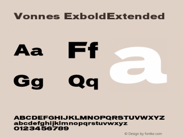 Vonnes ExboldExtended Version 001.000 Font Sample