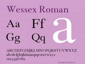 Wessex Roman Version 001.000 Font Sample