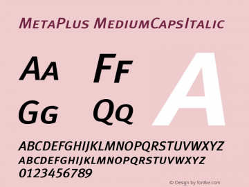MetaPlus MediumCapsItalic Version 001.000图片样张