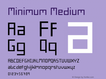 Minimum Medium 001.000 Font Sample