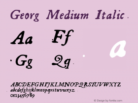 Georg Medium Italic 001.000 Font Sample