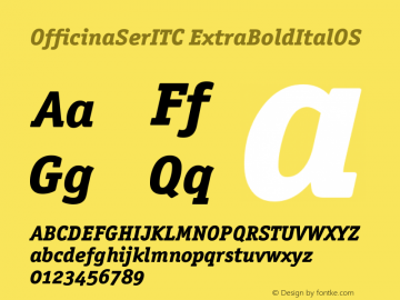 OfficinaSerITC ExtraBoldItalOS Version 001.000图片样张